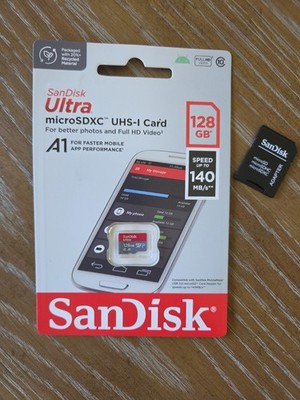 Sandisk Ultra 128 GB 140 MB/s Ultra micro SD CARD With MicroSD Adapter