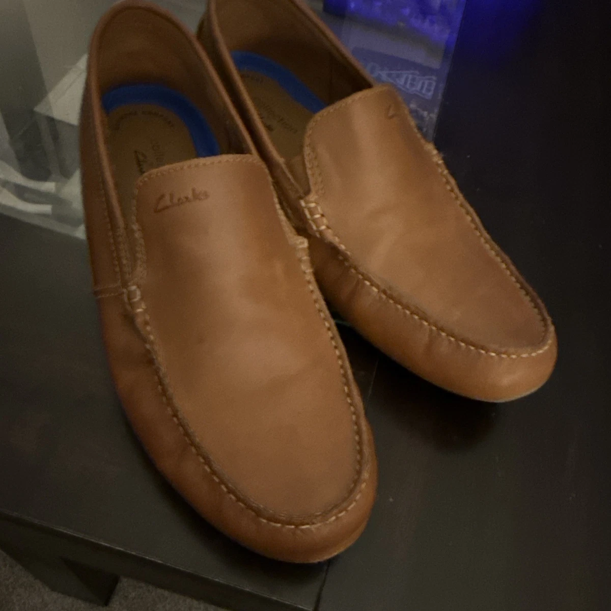 Clarks Markman Plain Cognac Leather Loafers Men’s 8.5M Clarks Collection Markman Plain Tan Leather | Mercari main image 3