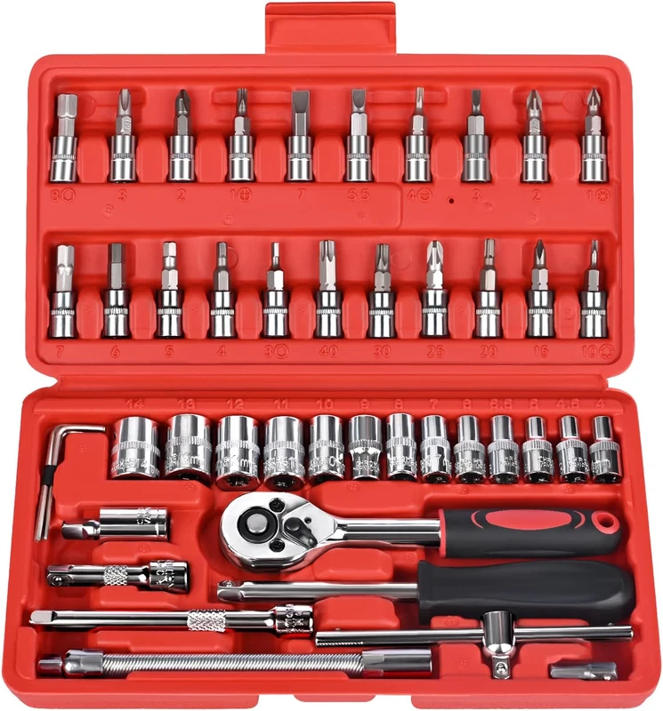 46-46 Piece Socket Ratchet Wrench Screwdriver Set