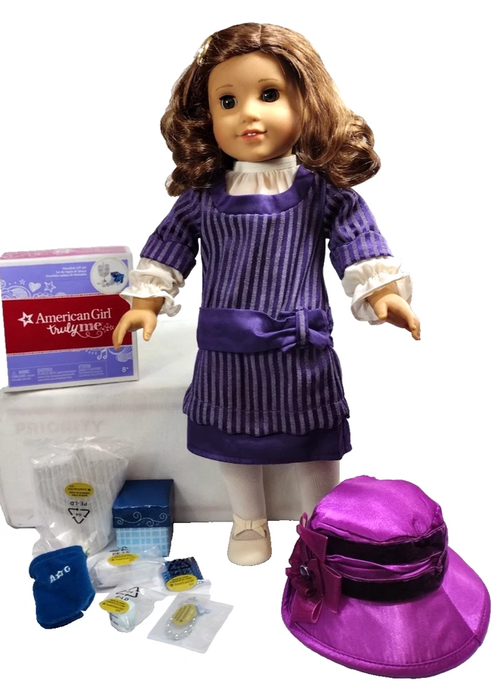 Muñeca American Girl Rebecca Rubin 18" Hanukkah Conjunto de Regalo Vestido Barret Sombrero Zapatos Foto 4 de 4