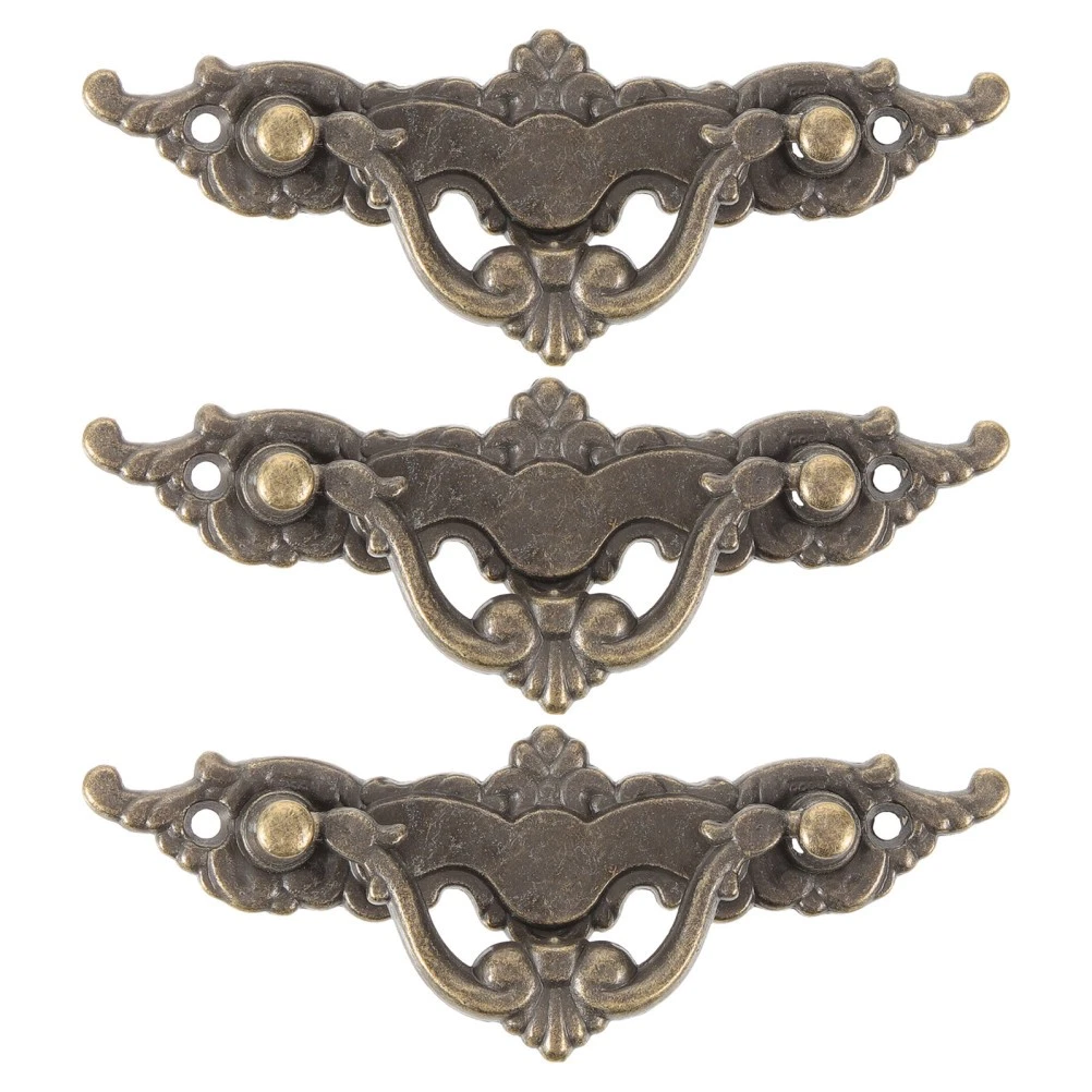 3 Pcs Vintage Pull Handles for Cabinets Antique Drawer Door Hardware