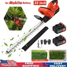 22 Inch Handheld Electric Cordless Hedge Trimmer Bush Trimmer with 2 Battery 24V
