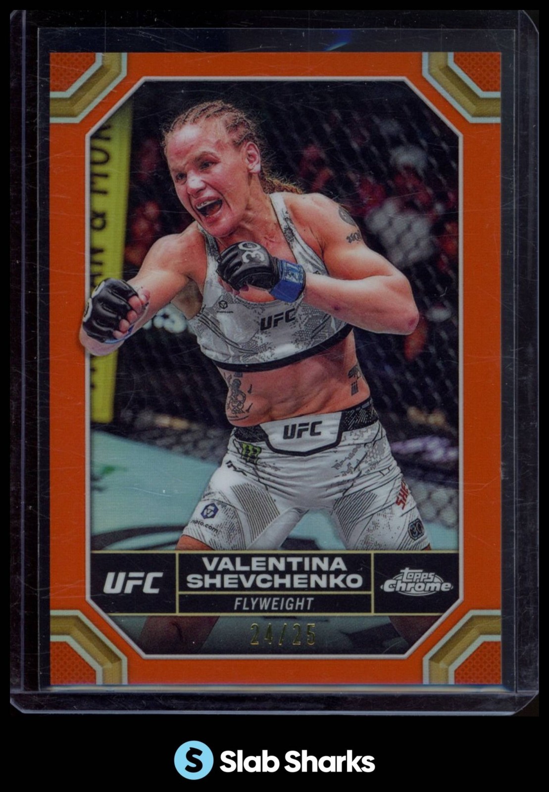 2024 TOPPS CHROME UFC #190 VALENTINA SHEVCHENKO ORANGE /25