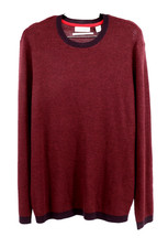 Calvin Klein Wool Blend Thermal Sweater Mens Size Large Maroon European Yarn New