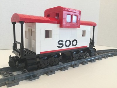 Custom LEGO Train Soo Line Caboose Car MOC - PDF Instructions Only