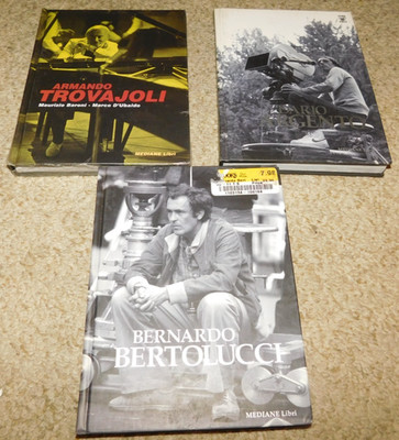 LOT OF 3 MEDIANE HARD COVER BOOKS Dario Argento, Libri,BERNARDO BERTOLUCCI