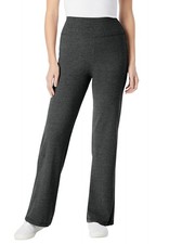 Woman Within Plus Size Petite Stretch-Cotton Knit Pull-On Wide-Leg Leggings