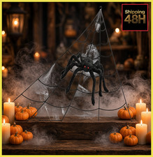 Halloween 5m Large Plush Triangle Spider Web Haunted House Decor