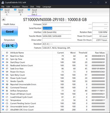 Seagate IronWolf 10TB NAS Internal HDD CMR 3.5in SATA 7200 RPM (ST10000VN0008)
