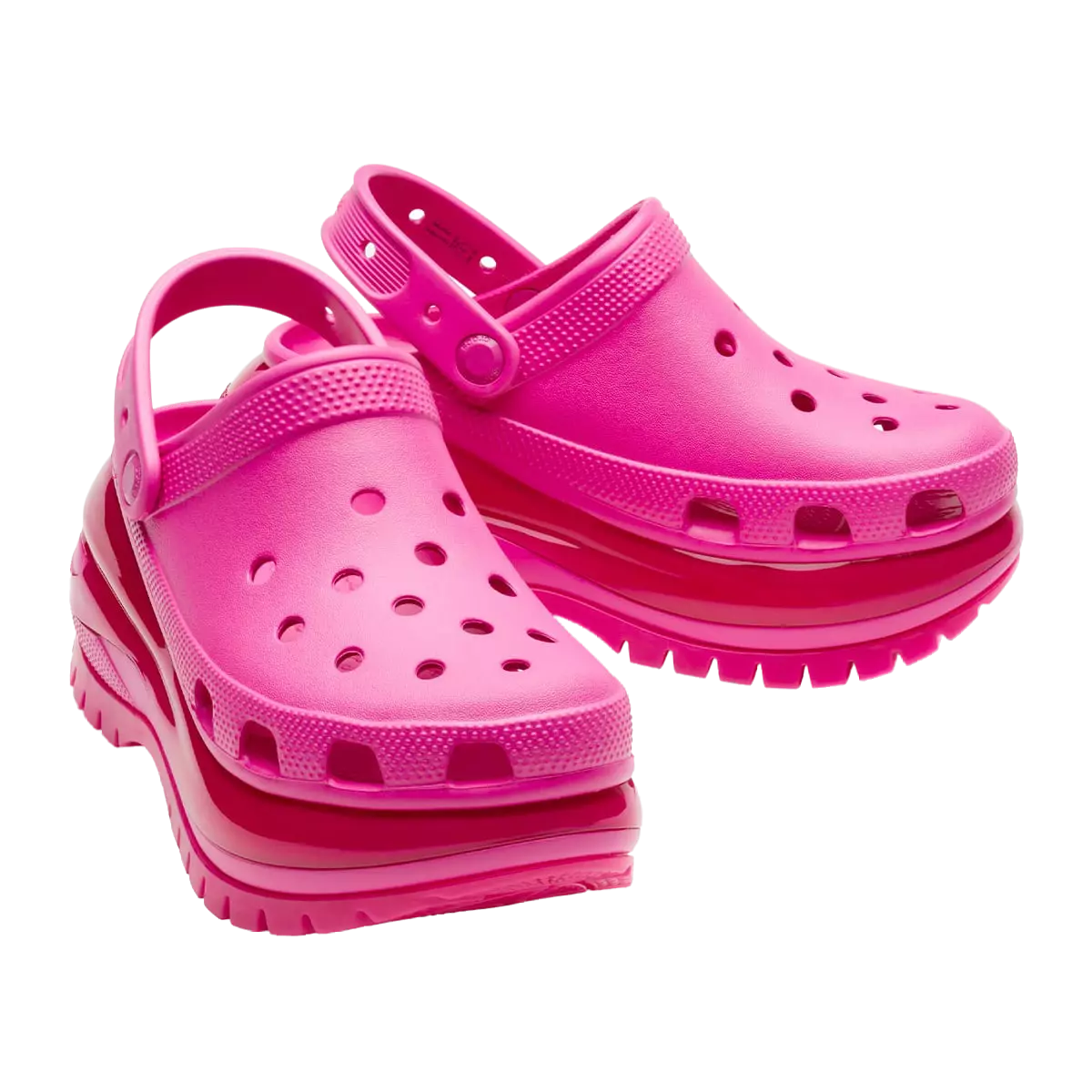 pink crocs with