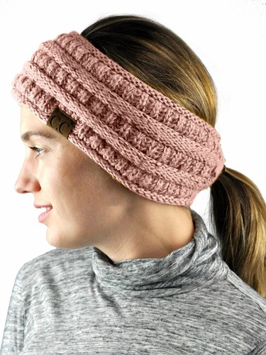 NEU! C.C Ohrenwärmer Zopfmuster flauschig gefüttert Ohrenwärmer Pferdeschwanz Pony Stirnband - Bild 34 von 208