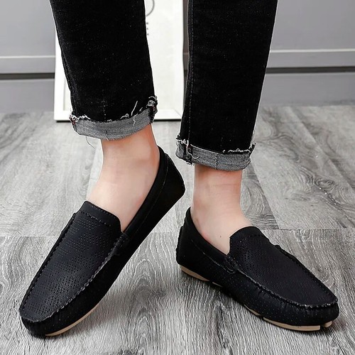 Men Mesh Casual Shoes Slip on Loafers Breathable Moccasins Slip on Driving Shoes - Picture 15 of 21