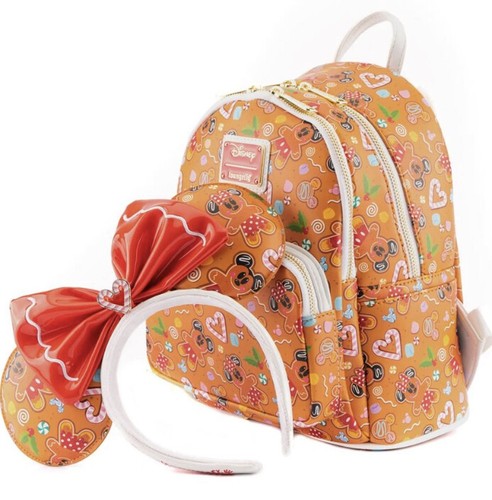 Loungefly Disney Lebkuchen Minnie & Mickey Mouse Rucksack MIT OHREN Set 2 - Bild 4 von 5