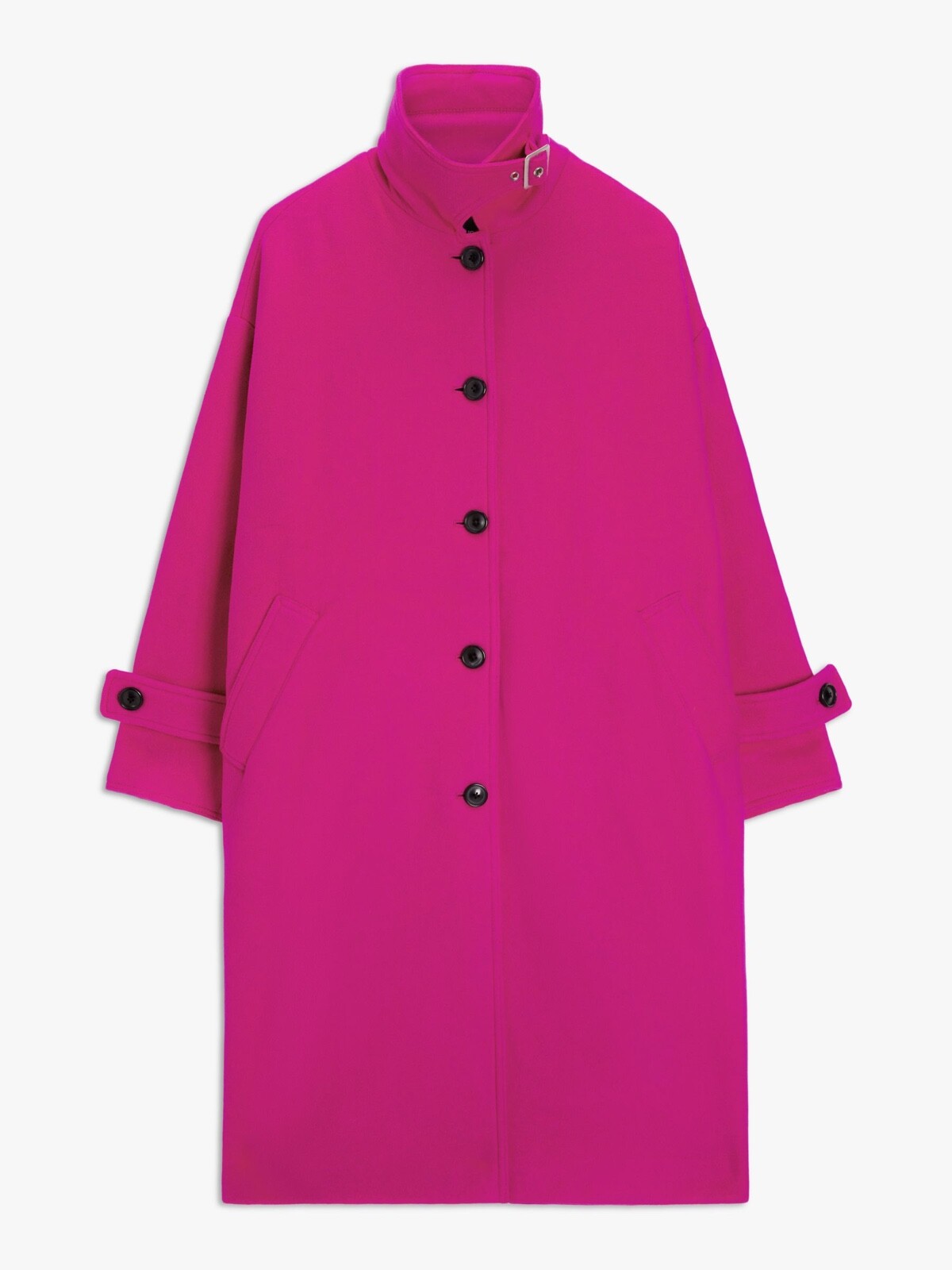 CLEARANCE! BNWT Banana Republic Buckle Neck Cocoon Coat, Bright Peony M RRP:£275 image 4