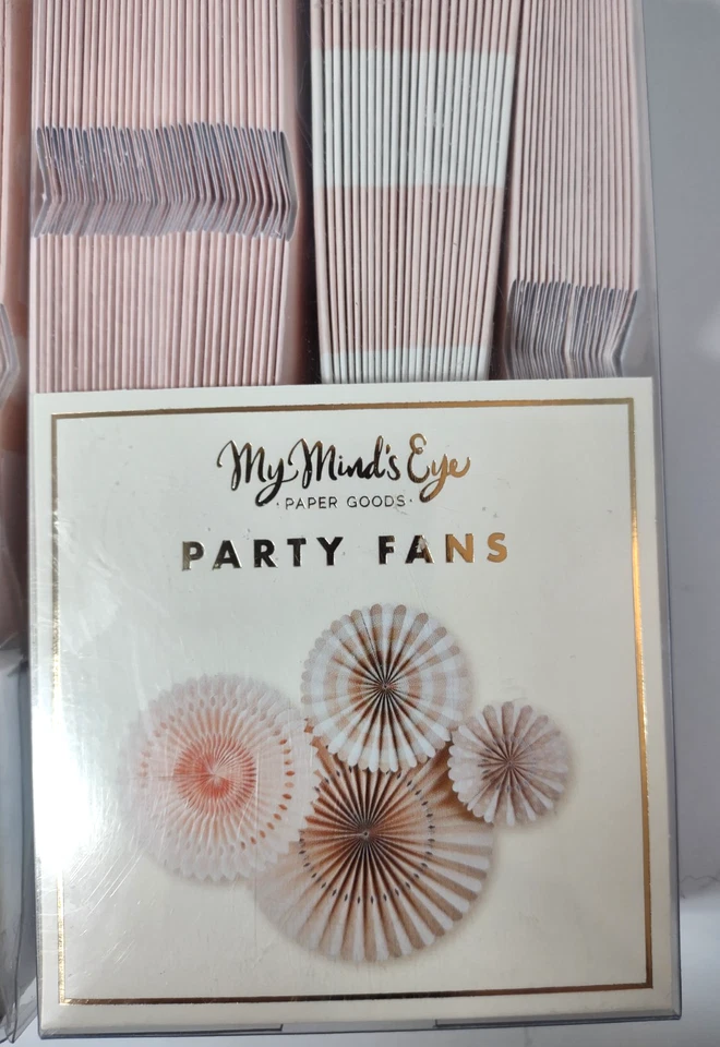 Lote de 2 fans de fiesta My Mind's Eye Basics paquete de 4 manualidades en papel multicolor 2018 Foto 4 de 4
