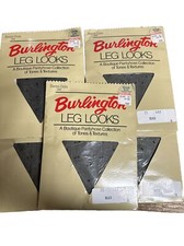 BURLINGTON Leg Looks Swiss Dots Black 388 Sandalfoot Pantyhose Medium Lot Of 5