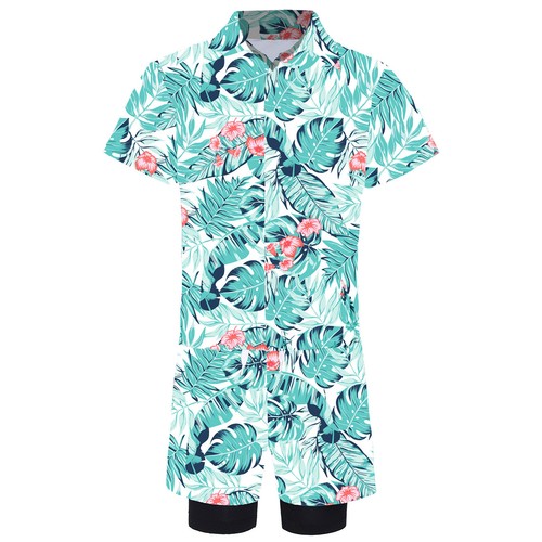 Boy Shirts With Boardshorts Digital Printed Sunsuit Athletic Swimsuit Beachball - Picture 24 of 60