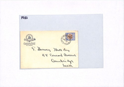 BERMUDA KEVII Superb Advert Cover *HAMILTON HOTEL* 1907 Cambridge MA USA YJ133 - Picture 7 of 10