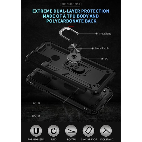 For Motorola Moto G Play 2023 Ring Case Magnetic Metal Kickstand +Tempered Glass - 第 16/45 張圖片