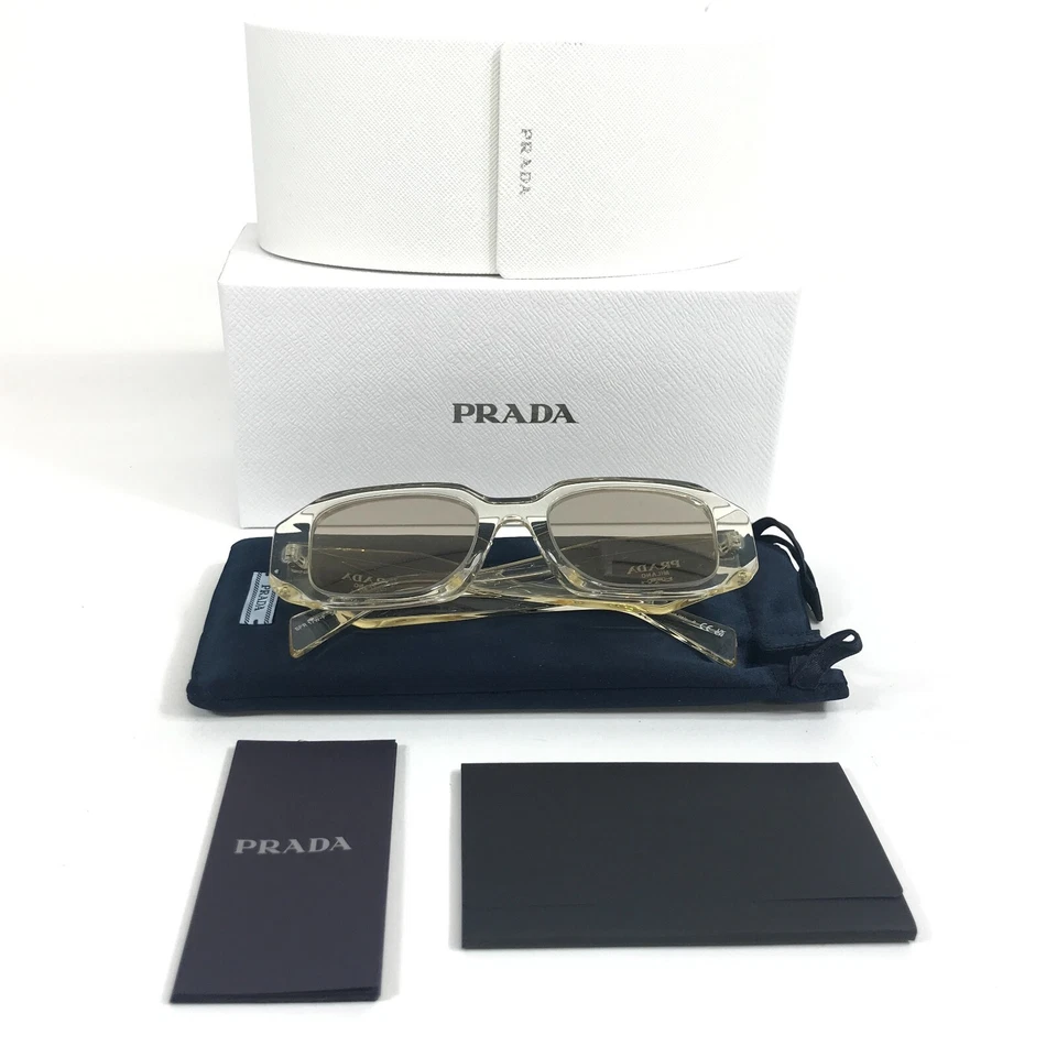 Gafas de sol Prada SPR 17W-F 19X-30N transparentes champán ajuste asiático lentes plateadas Foto 2 de 4