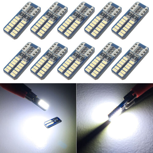 10x White T10 168 194 2825 W5W 24-SMD LED Bulbs for Car Interior Exterior Lights - 第 1/11 張圖片