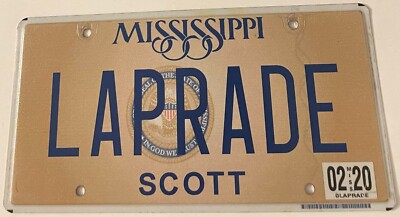 LAPRADE Vanity License Plate LaPrade Family Name