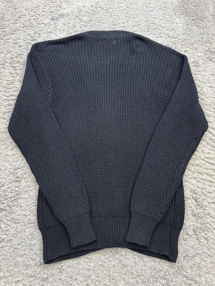 JH коллекционные свитер женщин маленький черный ребристый коренастый вязаный бабушка кардиган винтажный - Изображение 2 из 4
