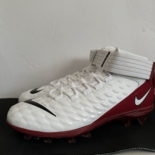 Nike Force Savage Pro 2 White Dark Red Football Cleats Mens Sz 14.5 * BV3969-103 - Picture 3 of 6
