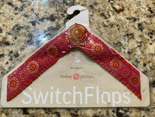 Lindsay Phillips SwitchFlops Strap Red Pink Gold Marianne Flip Flop Shoe NEW Sm