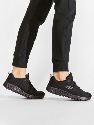 SKECHERS DAMENSCHUHE KOMPLETT SCHWARZ DAMEN MEMORY FOAM GYM SKETCHERS SNEAKER UK 4 6 - Bild 3 von 9