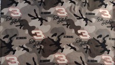 Dale Earnhardt Sr 3 Cotton FLANNEL Fabric, Gray Camo, NASCAR, Sold BT YD