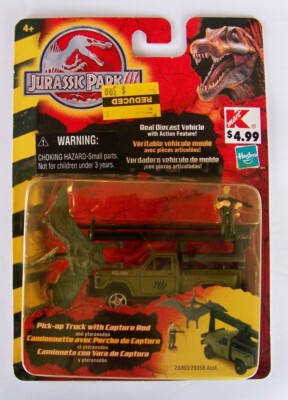 Jurassic Park 3  III Pick-Up Truck with Capture Rod & Pteranodon figure NEW 2001