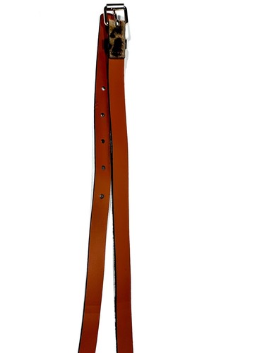 New Maison Boinet Belt Leopard Print Skinny Gold Buckle Calf Hair WAIST: 29”-33” - Picture 5 of 12
