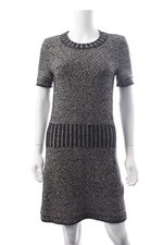 Chanel Fall 2011 Embellished Cashmere, Wool and Silk-Blend Knitted Dress / Black