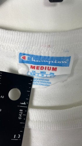Camiseta vintage Champion para mujer cuello redondo manga corta blanca talla M. - Imagen 11 de 14