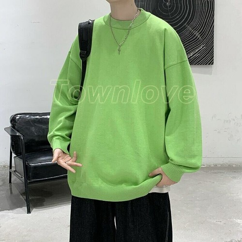 Men Oversized Sweaters Winter Knitted Sweater Solid Casual Long Sleeve Pullovers - Picture 19 of 30