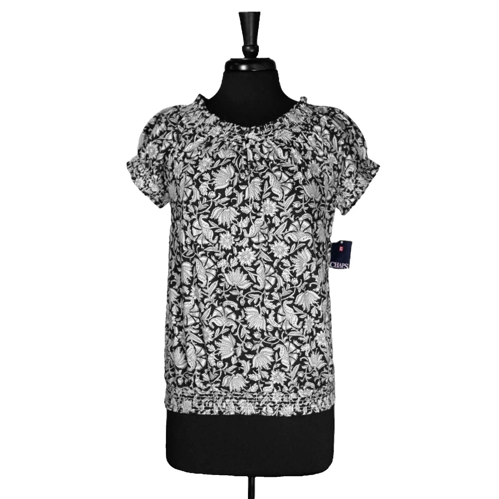 Negócios Chaps Feminino Floral de Algodão Tops para mulheres