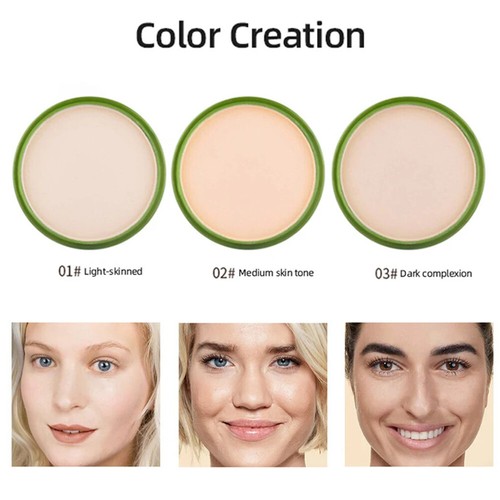 Aloe Vera Face Foundation Pressed Powder Makeup Concealer Pores Moisturizer - Picture 7 of 10