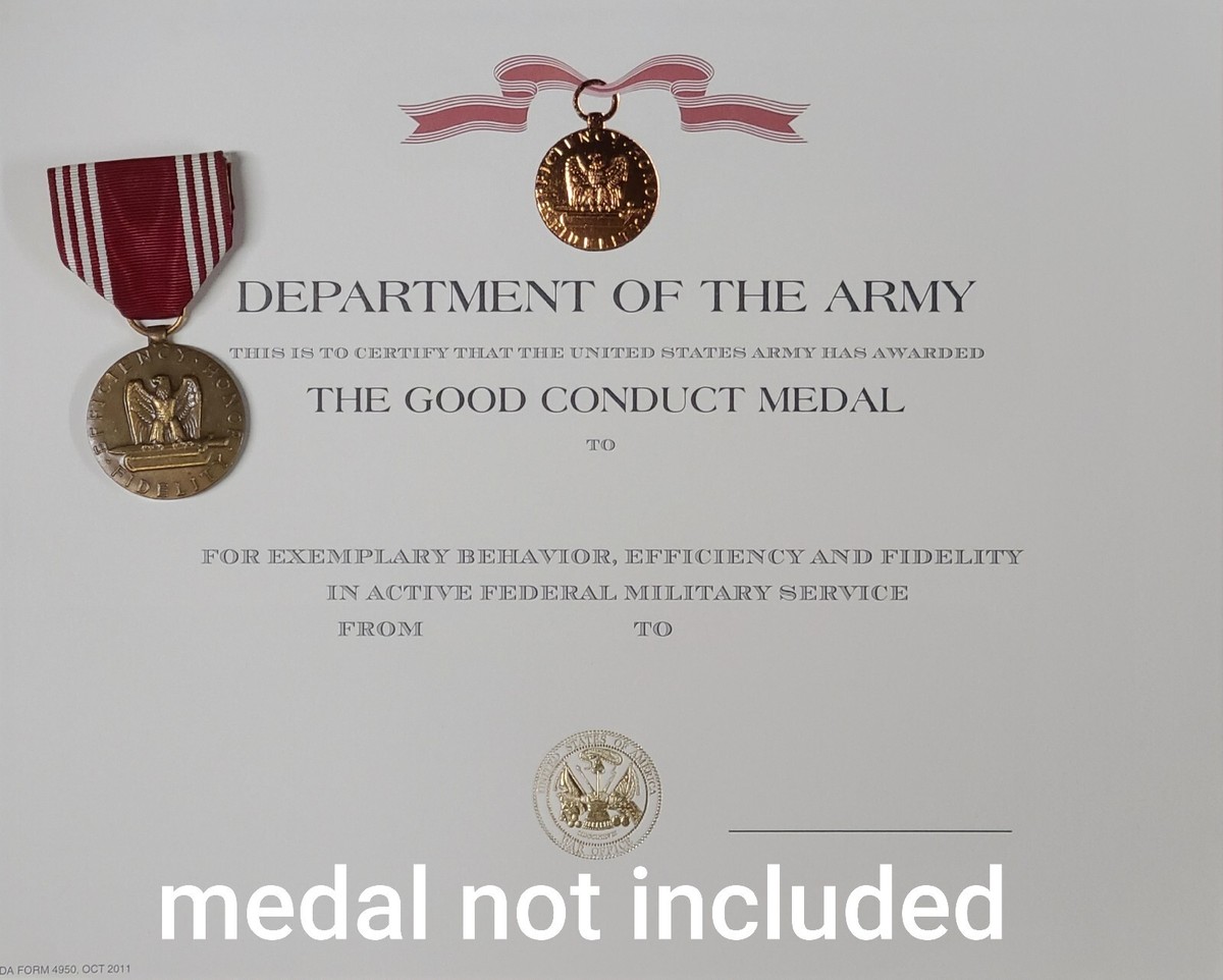 Army Good Conduct Medal Certificate (Original Issue) | eBay army-good-conduct-medal-certificate-original-issue-ebay