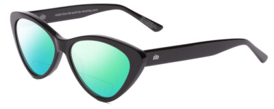 SITO SHADES SEDUCTION Cateye Polarized BIFOCAL Reading Sunglasses in Black 57 mm