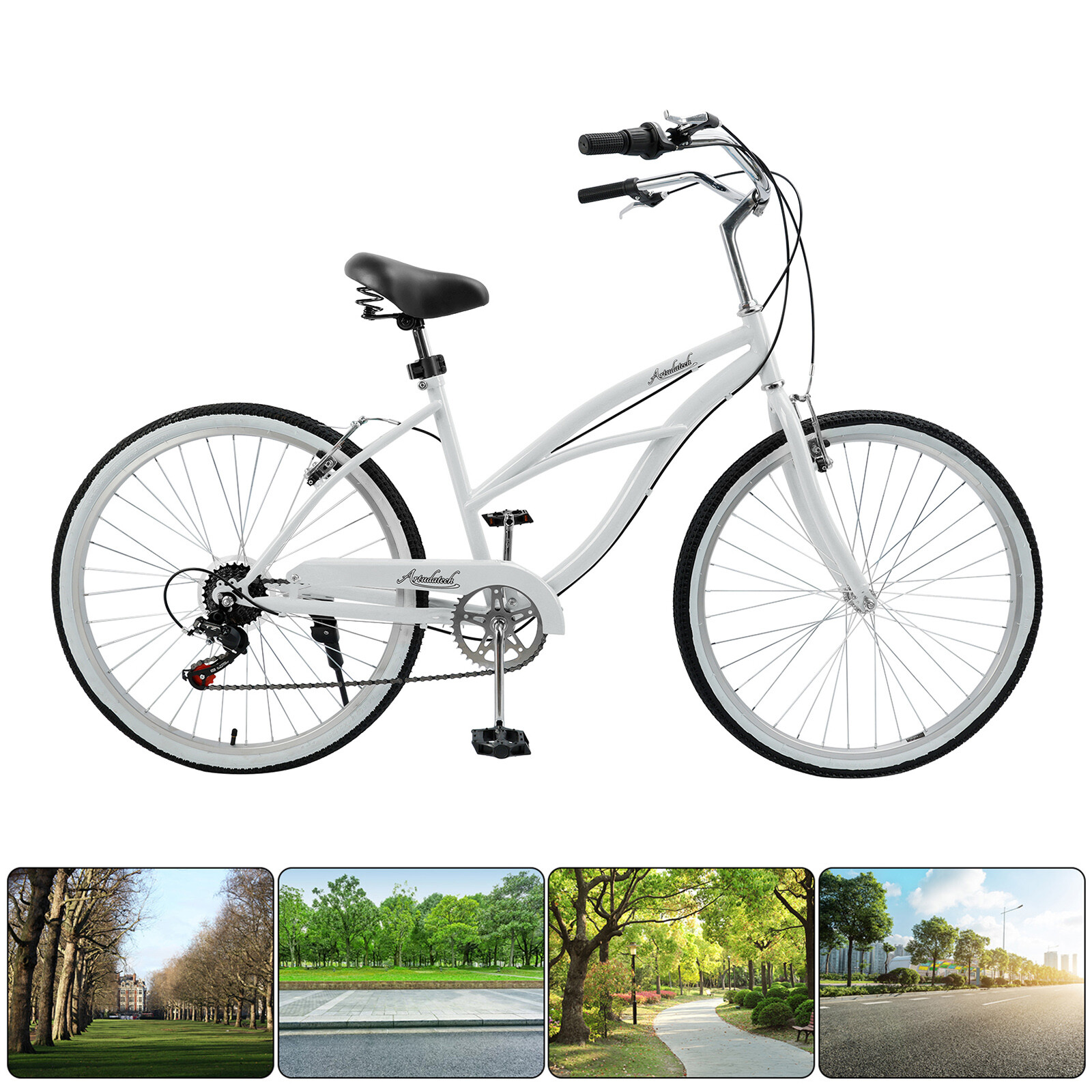 Bike 26 Inches 7 Speed White E4