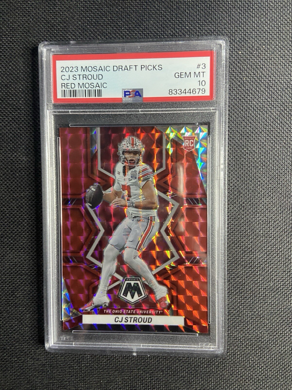2023 Panini Mosaic Draft Picks Red Mosaic Prizm /99 CJ Stroud Rookie RC PSA 10