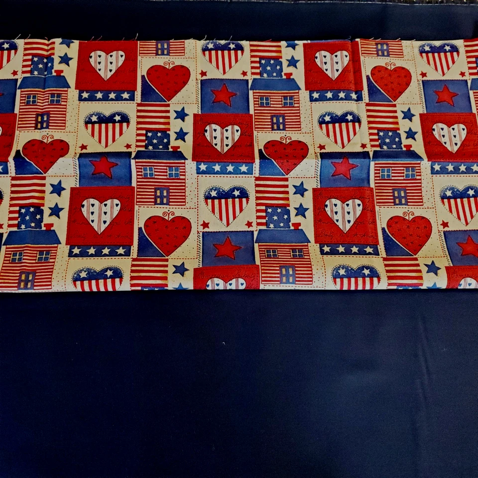 Tela de edredón patriótico primitivo 100 % algodón 1 yarda total 2 preguntas frecuentes 1) 1/2 yarda Foto 4 de 4