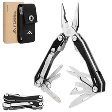 FLISSA 16-in-1 Multi Tool w/G10 Handle Stainless Steel Belt Clip&Oxford Sheath