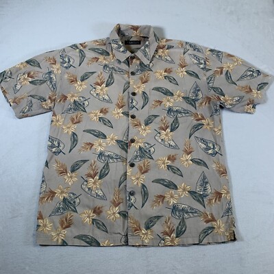 Cactus Black Label Shirt Mens XL Cotton Rayon Blend All Over Print Leaves  Floral | eBay