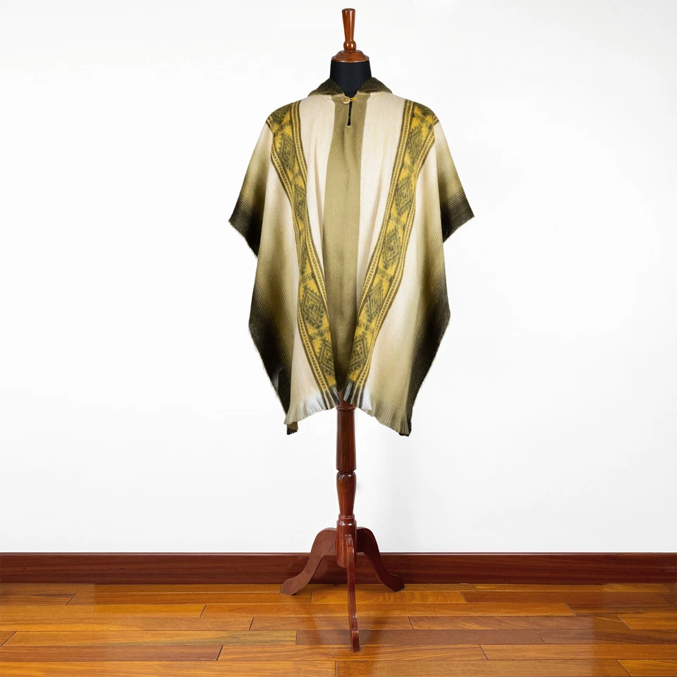 LIGHT BABY CAPA DE LANA DE ALPACA PONCHO ABRIGO CHAL ABRIGO HECHO A MANO EN ECUADOR Foto 3 de 4