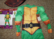 TMNT Teenage Turtles Mutant Mayhem Mikey Halloween Costume Kids Medium 8 NO MASK