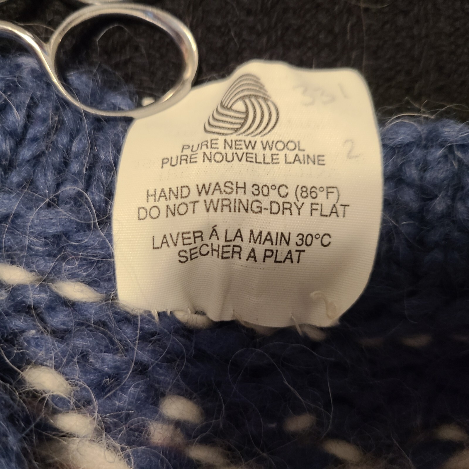 Vtg Handknit Iceland N Wool Blue Cardigan Sweater M Fair Isle Cottagecore Hygge image 8