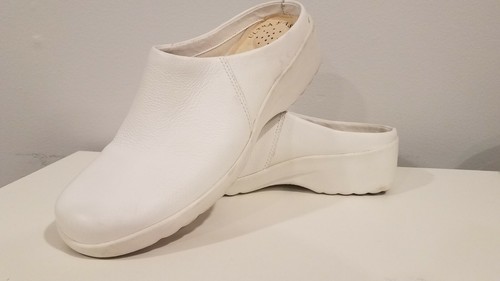 Enfermera de mujer de cuero blanco Cobbie Cuddlers Talla 7 1/2 Cuñas Zuecos  Slip-on | eBay