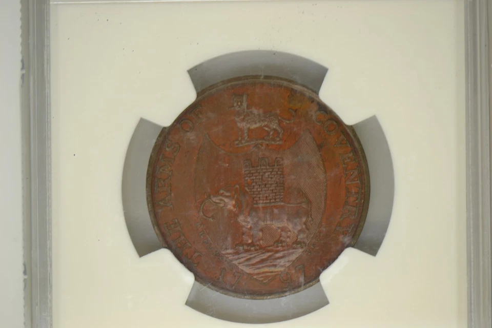 Great Britain: 1797 D&H-291 Half Penny- NGC MS-64 BN.  Warwickshire-Kempson's.   - Image 3 of 3